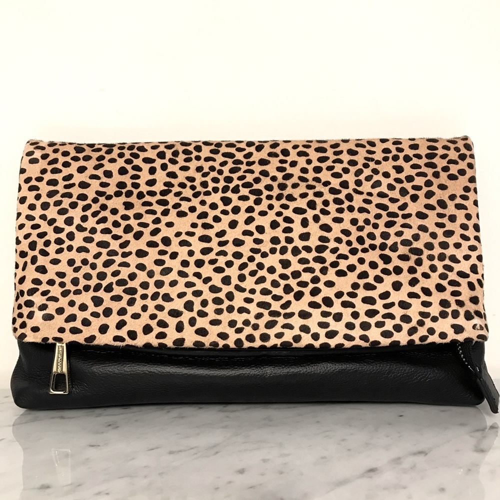 KELSI DAGGER Black Leather Crossbody / Clutch